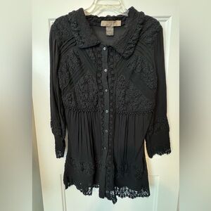 Urban Mango Black Lace Tunic Dress Size Small